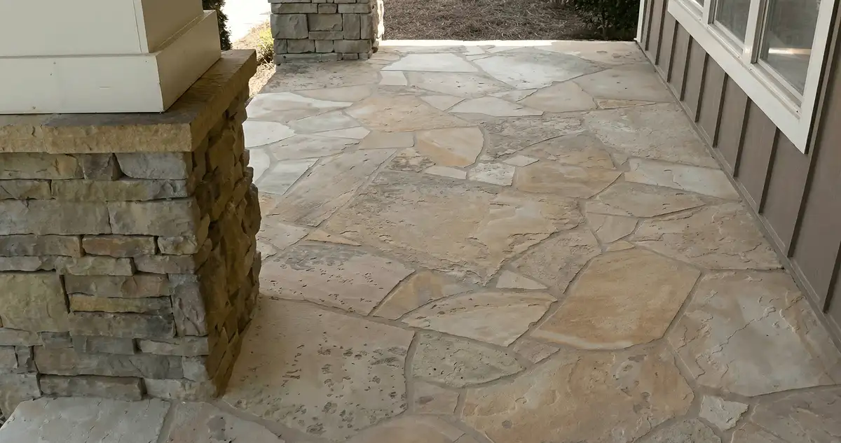 House entrance with professionally installed stone flooring in Dover DE
